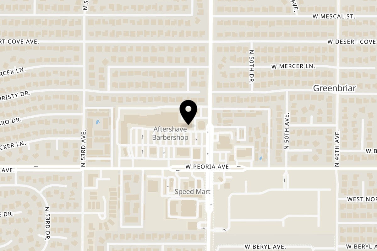 Map showing the location of Estilo Azteca on 5120 W Peoria Ave in Glendale